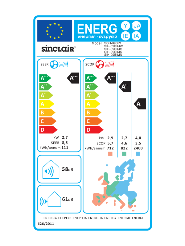 SINCLAIR MARVIN SIH-09BIMB+SOH-09BIM (antracitová)