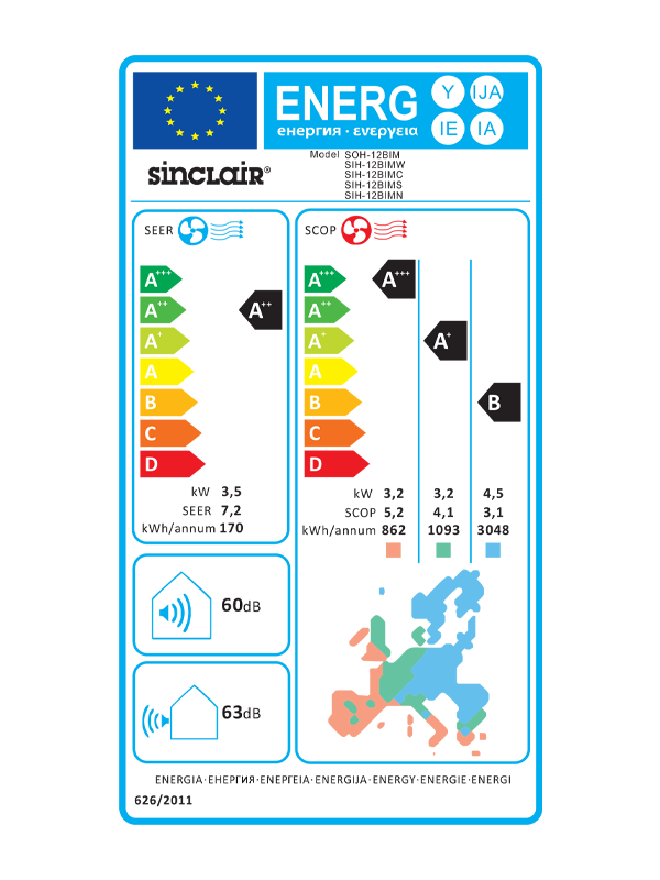 SINCLAIR MARVIN SIH-12BIMC+SOH-12BIM (šampanská)