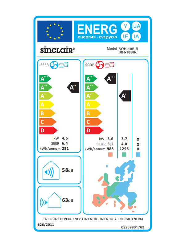 SINCLAIR RAY SIH+SOH-18BIR